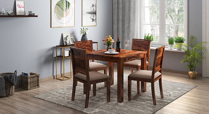 Arabia 4 Seater Dining Table (With Storage) (Teak Finish) by Urban Ladder - Design 1 Full View - 136485