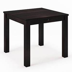 Glass Top Dining Table Design Arabia 4 Seater Dining Table (With Storage) (Mahogany Finish)