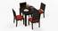 Arabia - Oribi 4 Seater Storage Dining Table Set (Mahogany Finish, Burnt Orange) by Urban Ladder - Design 1 Half View - 136537