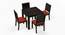 Arabia - Oribi 4 Seater Storage Dining Table Set (Mahogany Finish, Burnt Orange) by Urban Ladder - Front View Design 1 - 136538