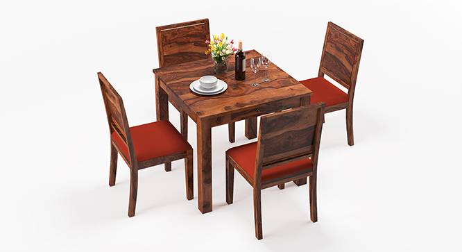 Arabia - Oribi 4 Seater Storage Dining Table Set (Teak Finish, Burnt Orange) by Urban Ladder - Design 1 Half View - 136552