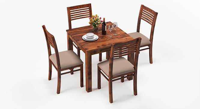 Arabia - Zella 4 Seater Storage Dining Table Set (Teak Finish, Wheat Brown) by Urban Ladder - Design 1 Half View - 136602