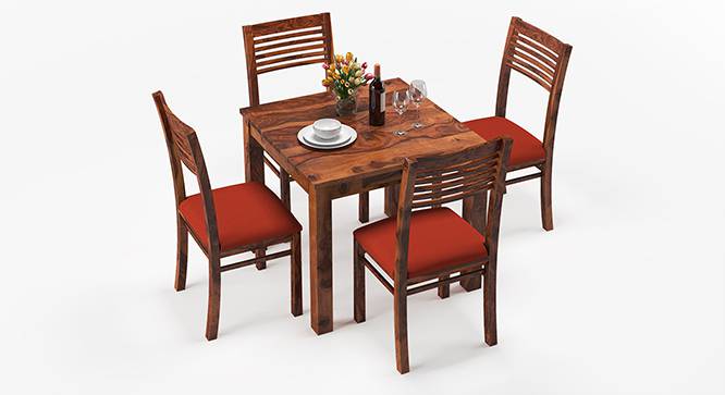 Arabia - Zella 4 Seater Storage Dining Table Set (Teak Finish, Burnt Orange) by Urban Ladder - Design 1 Half View - 136618