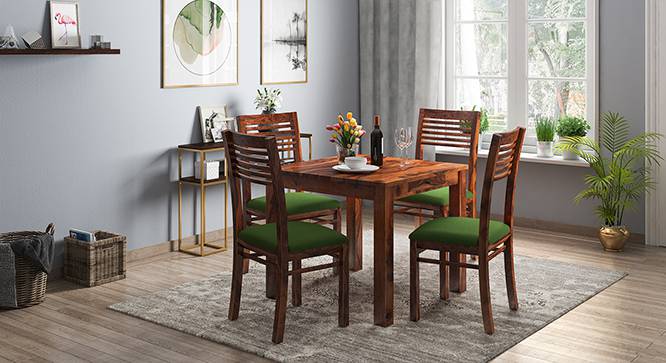 Arabia - Zella 4 Seater Storage Dining Table Set (Teak Finish, Avocado Green) by Urban Ladder - Design 1 Full View - 136631