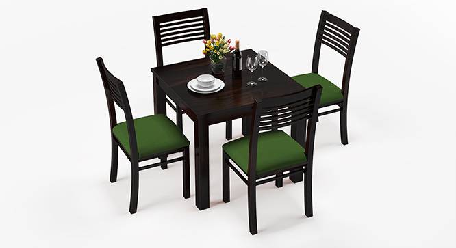 Arabia - Zella 4 Seater Storage Dining Table Set (Mahogany Finish, Avocado Green) by Urban Ladder - Design 1 Half View - 136654