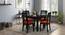 Arabia - Zella 4 Seater Storage Dining Table Set (Mahogany Finish, Burnt Orange) by Urban Ladder - Design 1 Full View - 136667