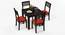 Arabia - Zella 4 Seater Storage Dining Table Set (Mahogany Finish, Burnt Orange) by Urban Ladder - Design 1 Half View - 136668