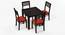 Arabia - Zella 4 Seater Storage Dining Table Set (Mahogany Finish, Burnt Orange) by Urban Ladder - Front View Design 1 - 136669