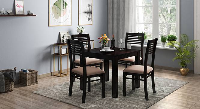 Arabia - Zella 4 Seater Storage Dining Table Set (Mahogany Finish, Wheat Brown) by Urban Ladder - Design 1 Full View - 136680