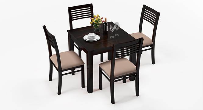Arabia - Zella 4 Seater Storage Dining Table Set (Mahogany Finish, Wheat Brown) by Urban Ladder - Design 1 Half View - 136681