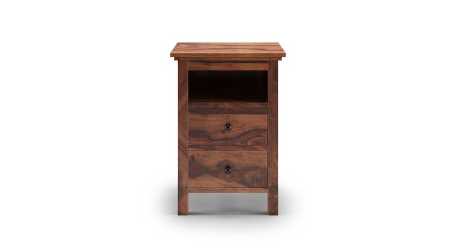 Snooze Tall Bedside Table (Teak Finish) by Urban Ladder - Front View Design 1 - 136968