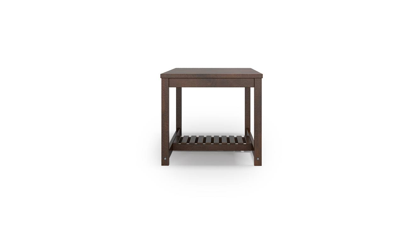 Hevea Rectangular Solid Wood Coffee Table in Dark Walnut Finish Urban