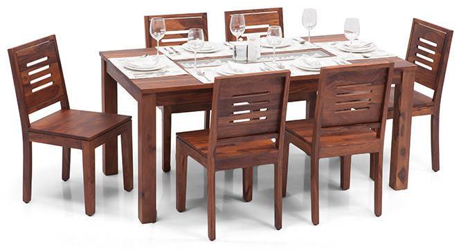 Brighton Large - Capra 6 Seater Dining Table Set (Teak Finish) by Urban Ladder