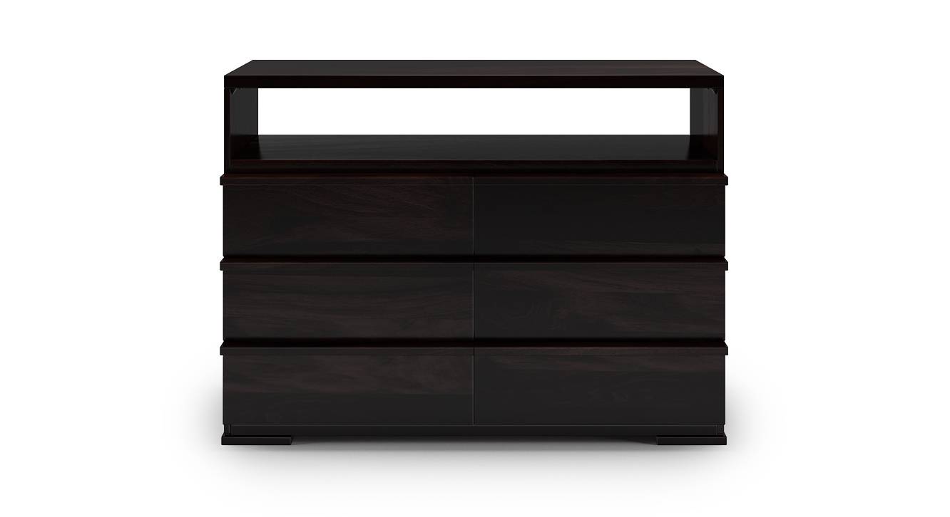 Ohio Solid Wood Chest of 6 Drawers in Teak Finish Urban Ladder