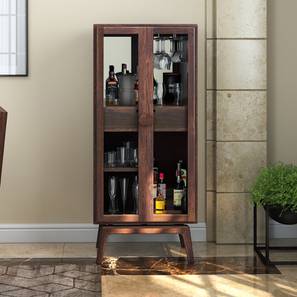 Storage And Accessories Design Boisdale Solid Wood Bar Cabinet in Walnut Finish