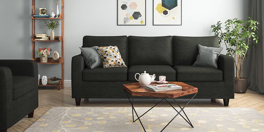 Walton Sofa Charcoal Grey Urban Ladder Walton Compact Sofa Charcoal Grey 1 Seater Custom Set Sofas
