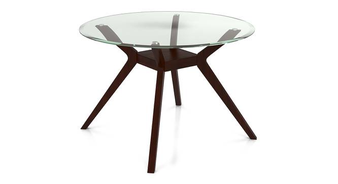 Wesley 4 Seater Round Glass Top Dining Table (Dark Walnut Finish) by Urban Ladder - Cross View Design 1 - 142551