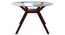 Wesley 4 Seater Round Glass Top Dining Table (Dark Walnut Finish) by Urban Ladder - Design 1 Side View - 142552