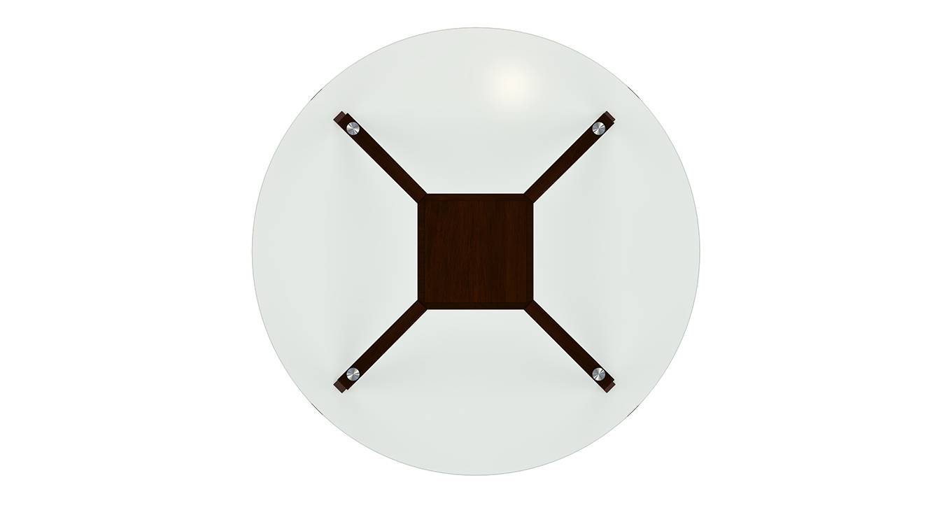 Wesley 4 Seater Round Glass Top Dining Table Urban Ladder