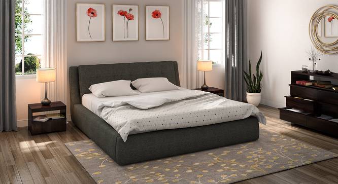 Stanhope Hydraulic Upholstered Storage Bed (Queen Bed Size, Charcoal Grey) by Urban Ladder - Full View Design 1 - 142682
