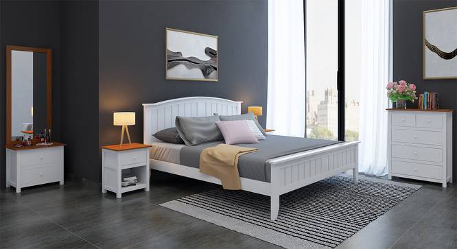 Evelyn Dressing Table With Mirror (White) by Urban Ladder - Full View - 142900