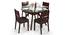 Wesley - Cabalo (Leatherette) 4 Seater Round Glass Top Dining Table Set (Black, Dark Walnut Finish) by Urban Ladder - Design 1 Half View - 143364
