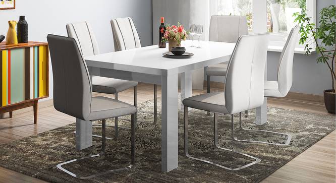 Kariba - Seneca 6 Seater High Gloss Dining Table Set (White Finish) by Urban Ladder - Full View Design 1 - 144383