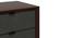 Martino Upholstered Bedside Table (Dark Walnut Finish, Charcoal Grey) by Urban Ladder - Design 1 Zoomed Image - 144404