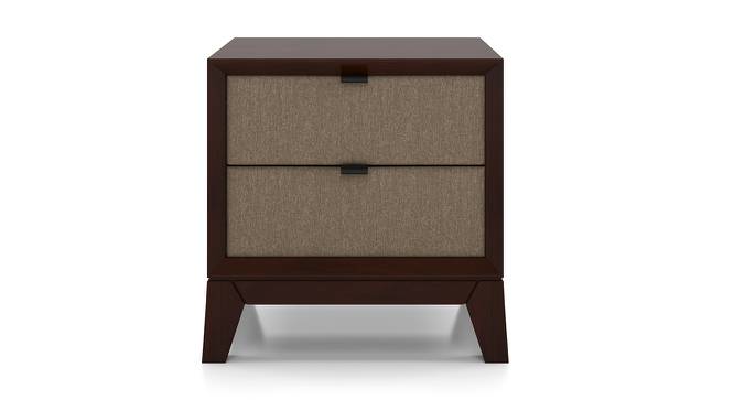 Martino Upholstered Bedside Table (Brown, Dark Walnut Finish) by Urban Ladder - Front View Design 1 - 144408