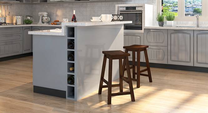 Schumman Bar Stool (Dark Walnut Finish) by Urban Ladder