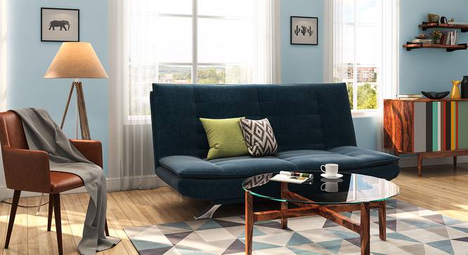 Edo Sofa Cum Bed (Blue) by Urban Ladder - Design 1 Full View - 146239