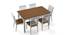 Diner 6 Seater Dining Table Set (Golden Oak Finish) by Urban Ladder - Design 1 Half View - 147007