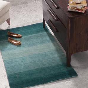 Aurora Hand Loom Carpet  122 x 183 cm  48  x 72   Carpet Size, Teal 