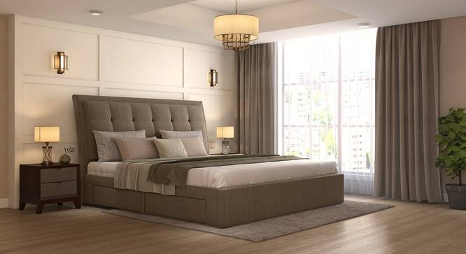 Thorpe Upholstered Storage Bed (King Bed Size) by Urban Ladder - Full View - 150736