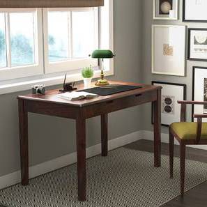 Study Table Design Angelou Solid Wood Study Table in Walnut Finish