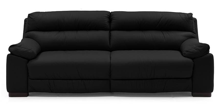 Thiene Sofa (Licorice Italian Leather) (Licorice, Regular Sofa Size, Regular Sofa Type, Leather Sofa Material) by Urban Ladder