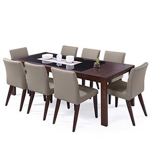 Dining Tables And Chairs Design Vanalen 6-to-8 Extendable - Persica 8 Seater Dining Table Set (Beige, Dark Walnut Finish)