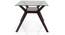 Wesley - Persica(Leatherette) 6 Seater Glass Top Dining Table Set (Beige, Dark Walnut Finish) by Urban Ladder - Design 1 Side View - 154717