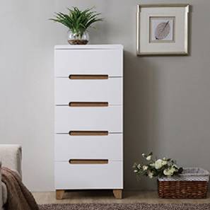 Oslo Range Design Oslo High Gloss Tall Chest Of Five Drawers (White Finish)