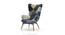 Contour Chair & Ottoman Replica (Indigo Patch Work) by Urban Ladder - Design 1 Side View - 155395
