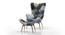 Contour Chair & Ottoman Replica (Indigo Patch Work) by Urban Ladder - - 155397