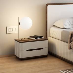 Baltoro Bed Design Baltoro High Gloss Bedside Table (White Finish)