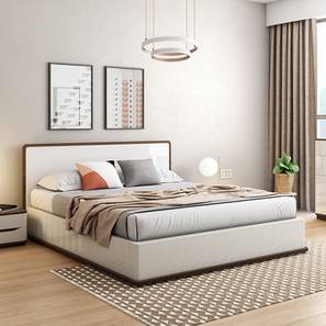 Hydraulic Storage Beds Design Baltoro High Gloss Hydraulic Storage White Bed (King Bed Size, White Finish)