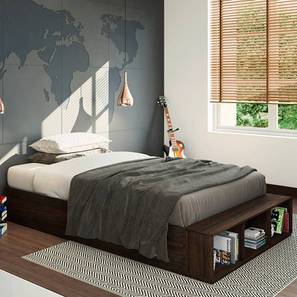 Bunk Bed Design Toshi Teen Bed With Storage (Dark Walnut Finish)