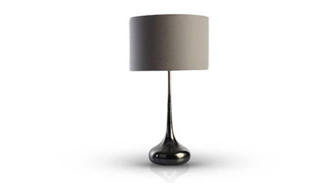 Forge Table Lamp (Black Base Finish, Cylindrical Shade Shape, Grey  Shade Color) by Urban Ladder - Design 1 Full View - 157416