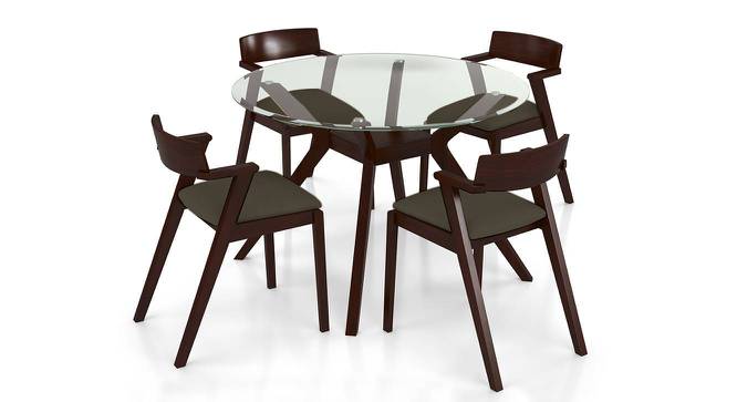 Wesley - Thomson 4 Seater Round Glass Top Dining Table Set ...