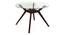 Wesley - Thomson 4 Seater Round Glass Top Dining Table Set (Beige, Dark Walnut Finish) by Urban Ladder - Cross View Design 1 - 157619