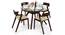 Wesley - Thomson 4 Seater Round Glass Top Dining Table Set (Beige, Dark Walnut Finish) by Urban Ladder - Design 1 Half View - 157620