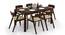 Vanalen 4 to 6 Extendable - Thomson 6 Seater Glass Top Dining Table Set (Beige, Dark Walnut Finish) by Urban Ladder - Front View Design 1 - 157694