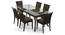 Wesley - Dalla 6 Seater Dining Table Set (Grey, Dark Walnut Finish) by Urban Ladder - Front View Design 1 - 157783
